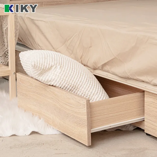【KIKY】村上貓抓皮靠枕二件床組雙人5尺(床頭箱顏色自由配+六分抽屜床底)