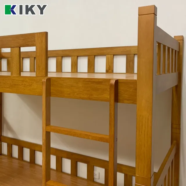 【KIKY】柯博文實木雙層床架3件組 外宿租屋推薦款(雙層床+床墊X2)