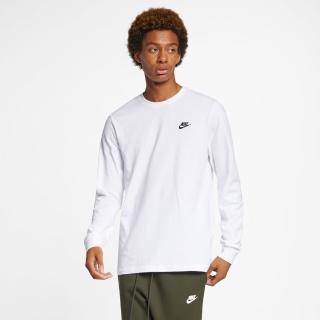 【NIKE 耐吉】長袖上衣 男 中磅 落肩 AS M NSW CLUB TEE LS 白 AR5194-100(3S4627)
