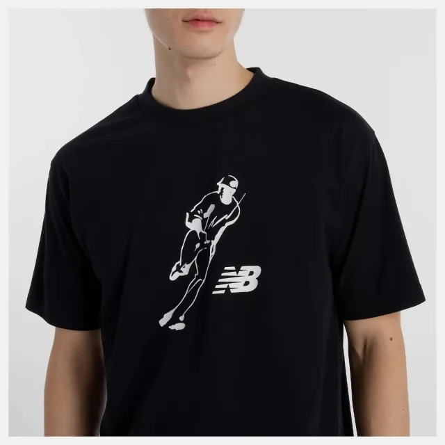 【NEW BALANCE】NB 短袖上衣 男 訓練 慢跑 美規 黑 MT61V7X5BK