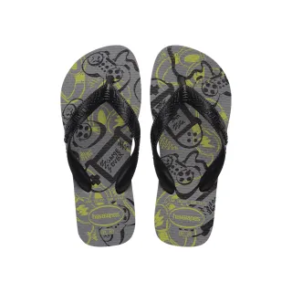 【havaianas 哈瓦仕】拖鞋 童鞋 兒童 夾腳拖 運動 足球 遊戲機 Kids Athletic 灰黑 4127273-6570K (哈瓦士)