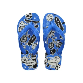【havaianas 哈瓦仕】拖鞋 童鞋 兒童 夾腳拖 運動 足球 腳踏車 滑板車 Kids Athletic 藍 4127273-0093K