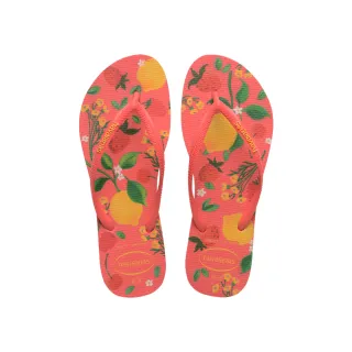 【havaianas 哈瓦仕】拖鞋 女鞋 夾腳拖 花海 花朵 草莓 Slim Summer Bliss 橘紅 4149813-9260W (哈瓦士)