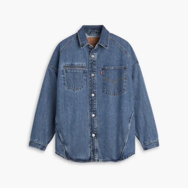 【LEVIS】襯衫式寬鬆版牛仔外套 / 口袋細節 男生上衣 熱賣單品 003M1-0001