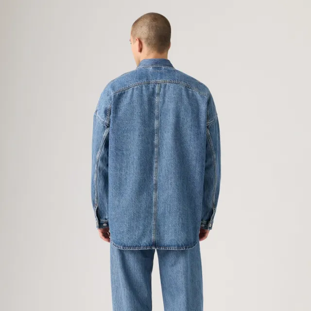 【LEVIS】襯衫式寬鬆版牛仔外套 / 口袋細節 男生上衣 熱賣單品 003M1-0001