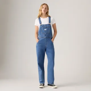 【LEVIS】女款經典丹寧牛仔寬鬆吊帶褲 熱賣單品 85315-0022