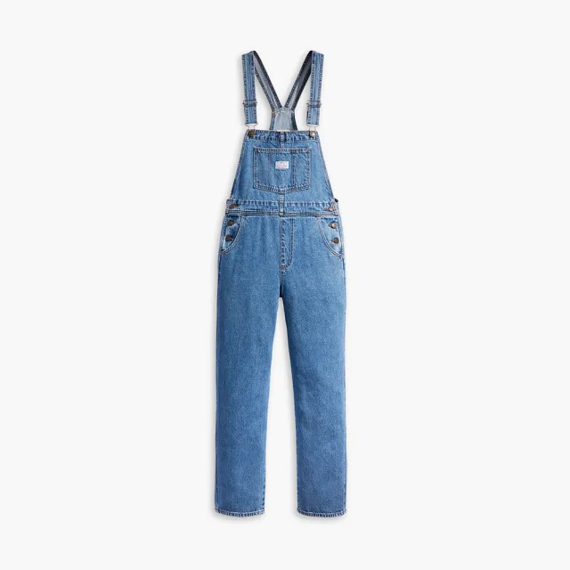 【LEVIS】女款經典丹寧牛仔寬鬆吊帶褲 熱賣單品 85315-0022