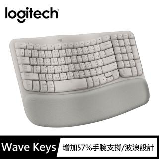 【Logitech 羅技】Wave Keys人體工學鍵盤 - 迷霧灰
