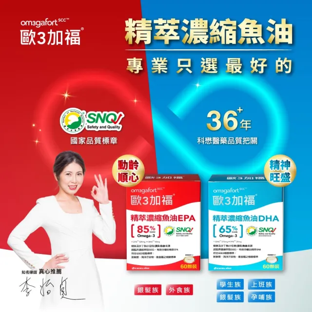 【EXCELSIOR 科懋生技】歐3加福 精萃濃縮魚油EPA 30顆/盒 2入組(促進新陳代謝 Omega3 DHA EPA) 保健禮盒