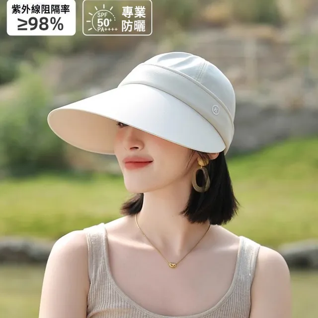【MUAN】大帽簷全臉遮陽防曬帽 戶外透氣遮臉帽 登山帽 運動騎行帽 抗UV太陽帽 顯瘦鴨舌帽 空頂帽