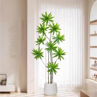 【諾必行】9頭模擬綠植 180cm模擬百合竹 假綠植 假樹 仿生植物 客廳造景 落地擺飾 高階擺飾