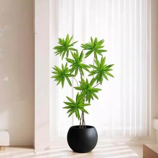 【諾必行】7頭模擬綠植 140cm模擬百合竹 假綠植 假樹 仿生植物 客廳造景 落地擺飾 高階擺飾