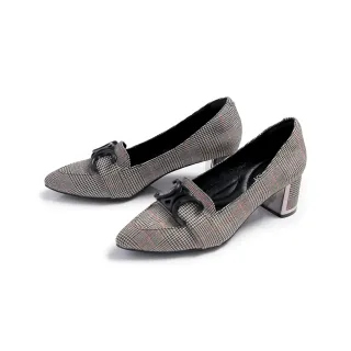 【FAIR LADY】芯太軟 英倫學院風飾釦粗跟鞋(英倫格、6J2938)