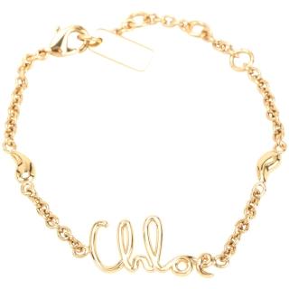 【Chloe’ 蔻依】Iconic 字母草寫水滴飾仿古黃銅手鍊