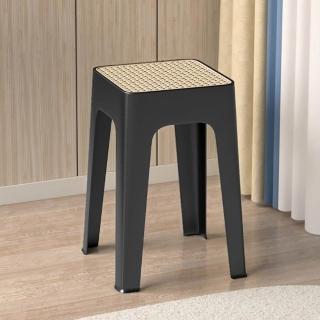 【Quality 聚家】中式靜音防滑餐椅 家用餐桌椅子 客廳廚房專用椅子 凳子 仿藤編椅子