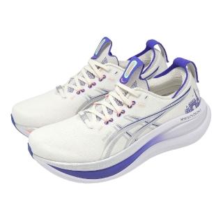 【asics 亞瑟士】慢跑鞋 GEL-Nimbus 28 男鞋 白 銀 巴黎馬拉松 緩震 運動鞋 1013A208100