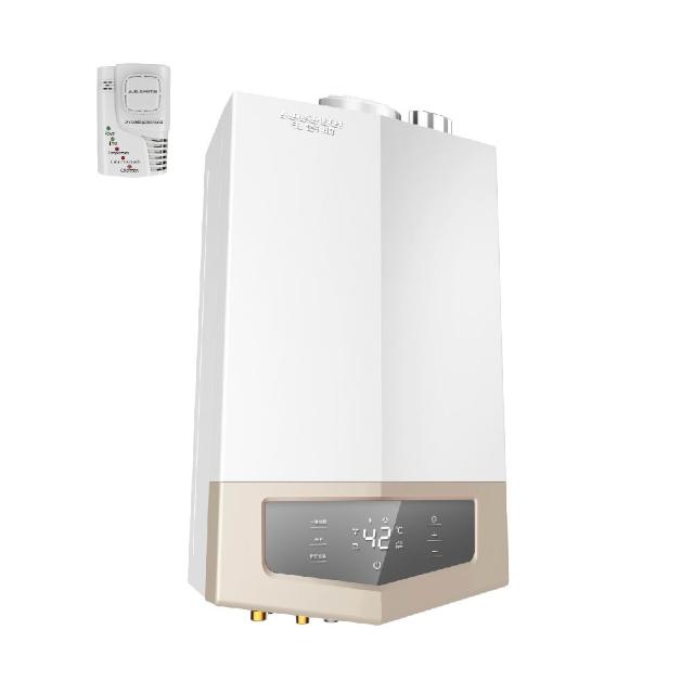 A.O.Smith 史密斯 JSQ48-ST24T 瓦斯熱水器，採用 FE 強制排氣式設計，確保安全高效運作。數位恆溫功能提供穩定熱水輸出，24L（溫升 25 度）大水量滿足全家需求。電子式自動點火，天然瓦斯消耗量 48KW，熱效率高達 83%，能源效率第二級。尺寸 H600×W380×D245mm，重量 25kg，110V 電壓使用方便，保固 2 年。中國製造，品質可靠，是居家熱水的最佳選擇。