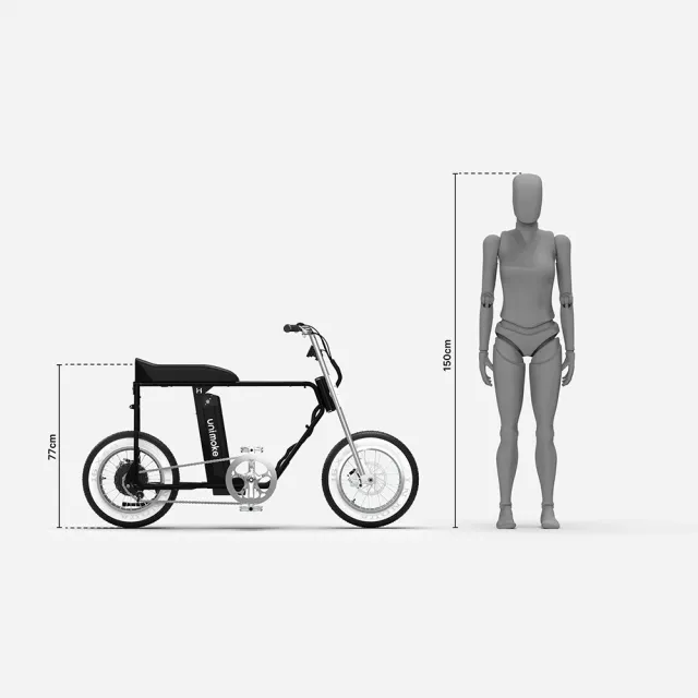 【SEic】Unimoke minibike_消光黑(親子通勤 × 寵物出行 × 16吋胖胎電輔車)