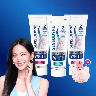 【SENSODYNE 舒酸定】進階護理 專研亮白抗敏牙膏100gX3(美白牙膏/去除牙漬/牙齒美白/抗敏感)
