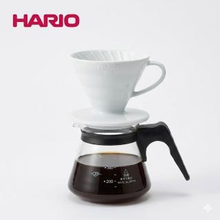 【HARIO】V60 1-2人份有田燒陶瓷濾杯+臺玻 syg耐熱玻璃咖啡壺360ml