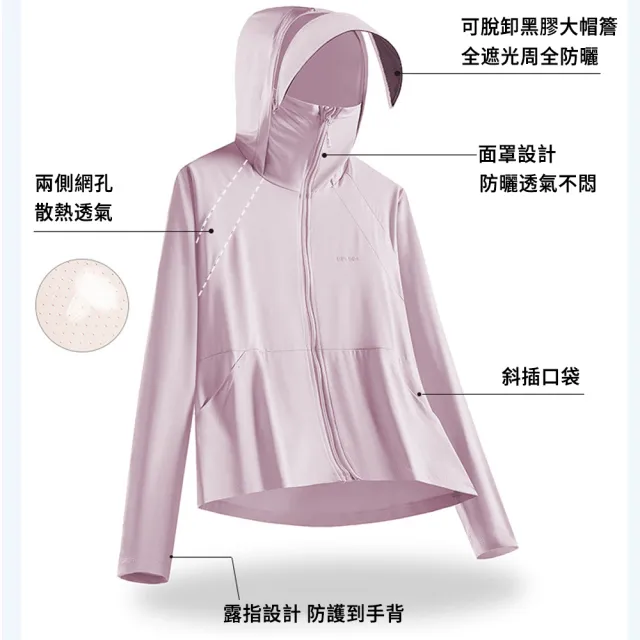 【MUAN】UPF50+ 黑膠冰絲防曬連帽外套(抗紫外線/輕薄透氣/涼感防曬衣/機車通勤必備/女防曬外套)