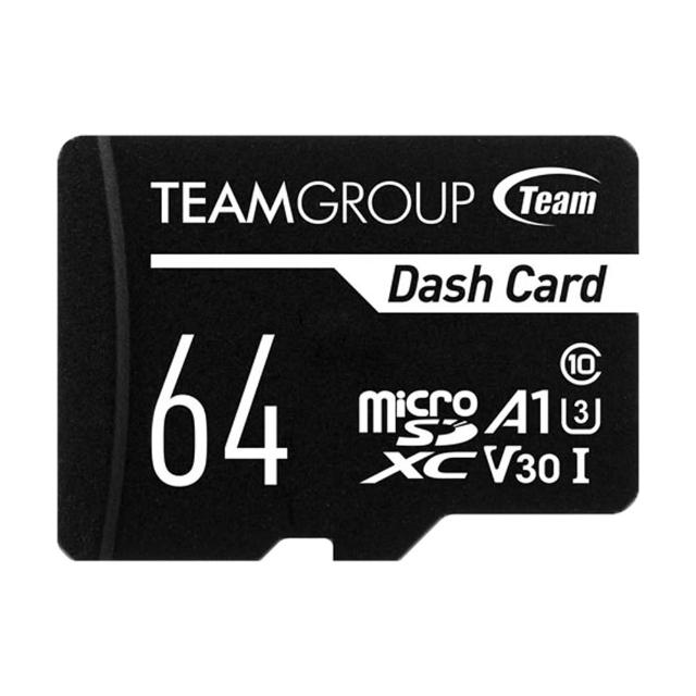 【Team 十銓】64GB DASH microSDXC TF UHS-I U3 V30 A1 C10 記憶卡(行車紀錄器專用)