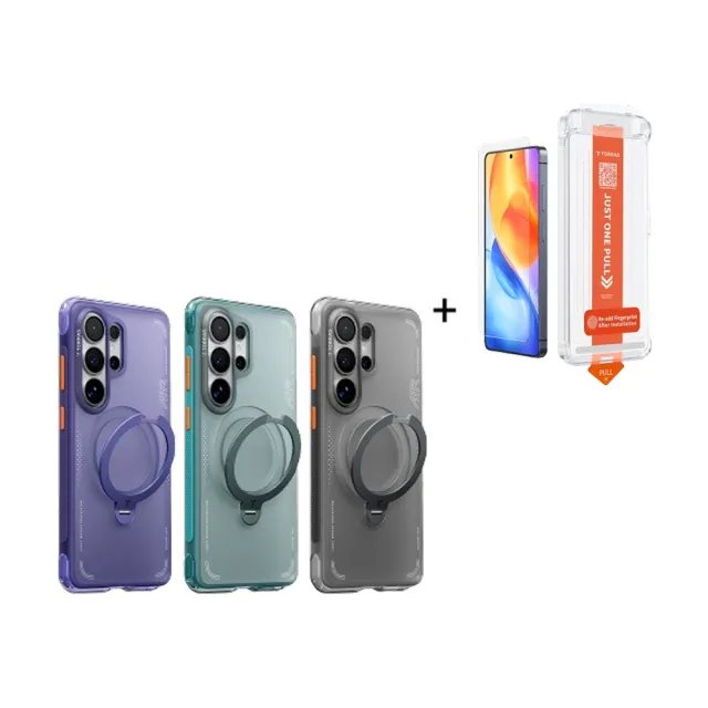 【TORRAS 圖拉斯】S26Ultra買殼送貼 | Ostand Spin Air磁吸四象限旋轉支架氣囊手機殼