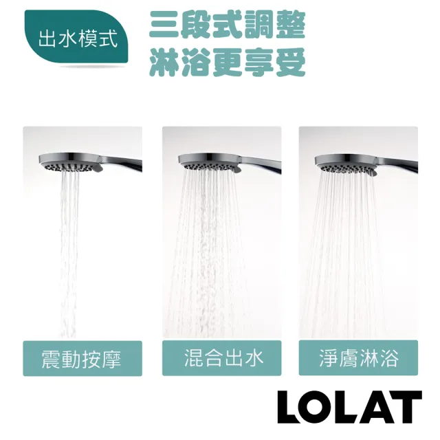 【LOLAT 羅力】官方直營 低水壓專用蓮蓬頭/出水量大/鉻(HS330CP)