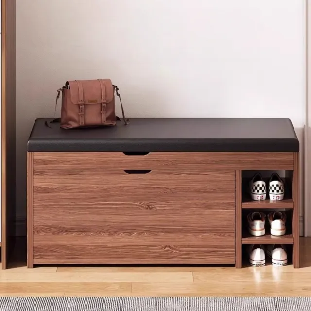 【諾必行】入戶鞋櫃 100cm玄關換鞋櫃 換鞋凳 翻蓋鞋子收納櫃 鞋子置物架