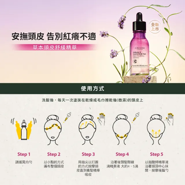 【L’Occitane 歐舒丹】官方直營 草本頭皮舒緩精華50ml(頭皮保養)