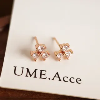【UME.Acce】三葉草小鑽耳環/韓劇同款純銀耳針 三葉草 鑽耳環 韓劇同款 斐秀智同款 微鑽