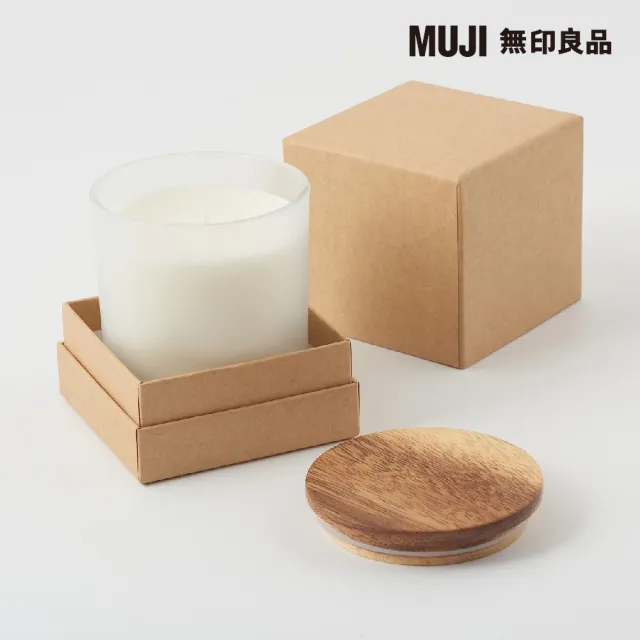 【MUJI 無印良品】附杯芬香蠟燭.木質花香味/200g