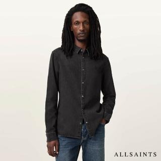 【ALLSAINTS】GLEASON 公羊頭骨牛仔長袖襯衫-水洗黑 M165SB(常規版型)