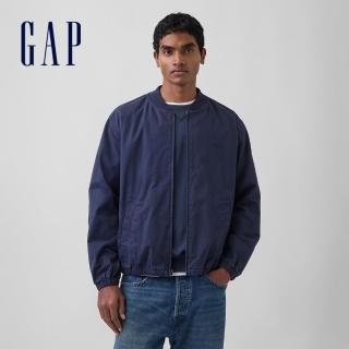 【GAP】寬鬆Gap Logo飛行員外套-復古深藍(874647)