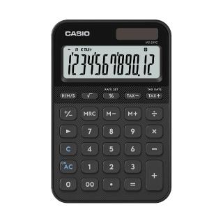 【CASIO 卡西歐】12位數 繽紛糖果計算機/榴礦黑(MS-20YC-BK)