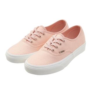 【VANS】Authentic 經典平底 帆布鞋 女 粉膚色 編織 4孔綁帶 低筒 休閒鞋 滑板鞋 VN0A38EMVKP