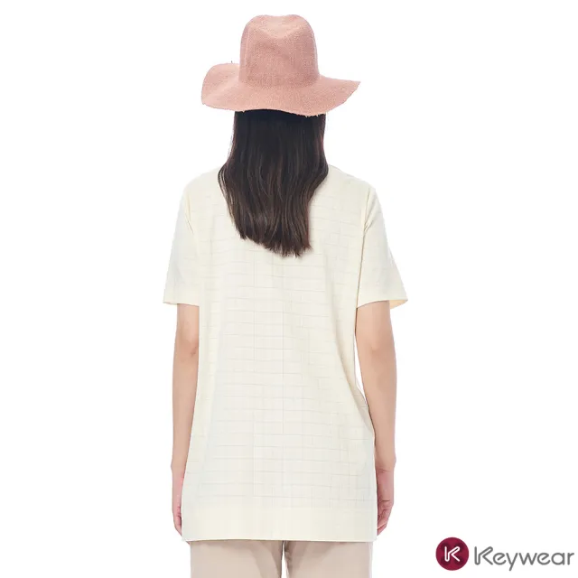 【KeyWear 奇威名品】筆觸感建築印花圖案T恤(共2色)