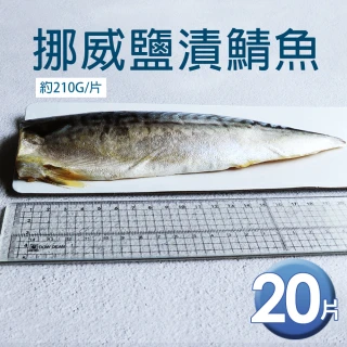 【優鮮配】挪威｜3L厚片薄鹽鯖魚｜20片｜210g