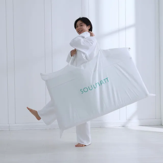 【SOULMATT】一片式賴床墊 標準單人(可摺疊收納 抗菌防蟎 透氣 薄墊推薦 租屋 宿舍 可拆洗)