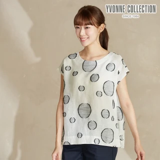 【YVONNE 以旺傢飾】棉麻圓圈剪花連袖上衣-白