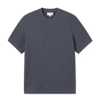 【LACOSTE】男裝-日系質感立體織紋短袖T恤(深灰色)