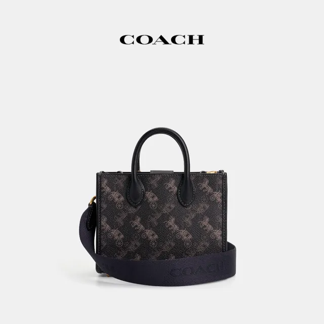 【COACH】蔻馳官方直營 ACE 17 馬車主題圖案印花托特手袋 托特包-多色任選(CT890)
