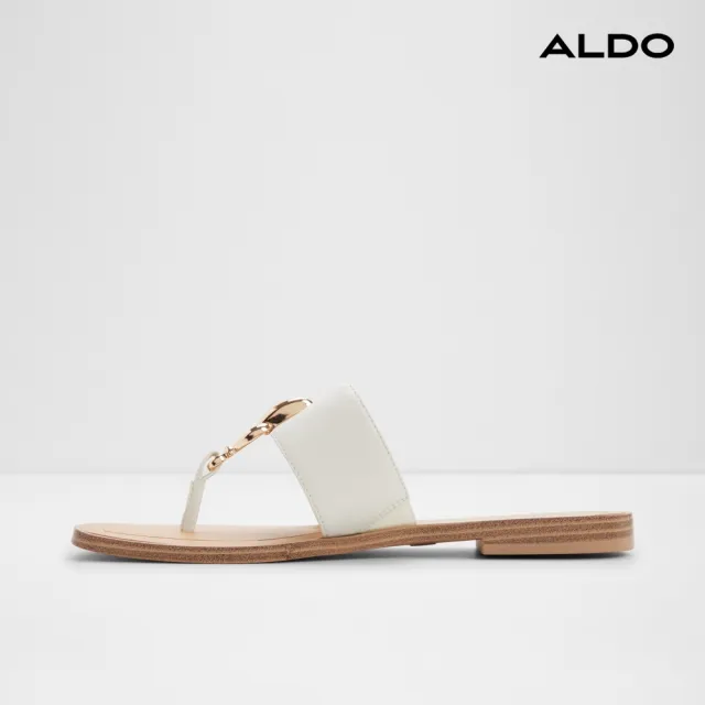 【ALDO】MADALINE-素雅寬帶夾腳平底涼拖鞋-女鞋(白色)