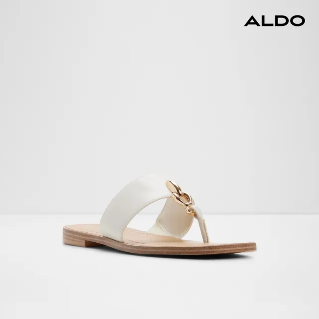 【ALDO】MADALINE-素雅寬帶夾腳平底涼拖鞋-女鞋(白色)