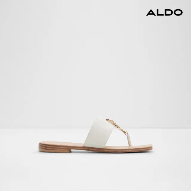 【ALDO】MADALINE-素雅寬帶夾腳平底涼拖鞋-女鞋(白色)