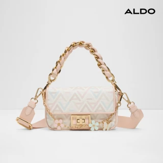 【ALDO】EMILEA-經典品牌LOGO花卉肩背包/斜背包(粉色)