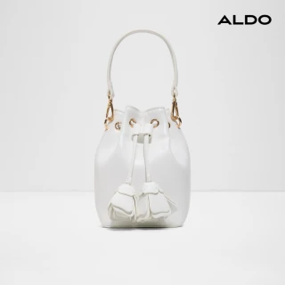 【ALDO】MMIMOSIA-簡約花朵流蘇手提斜背水桶包(白色)