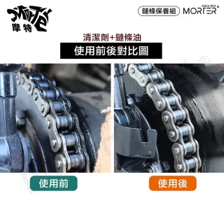 【MorTer】鍊條清潔保養組合-乾式(乾式 溼式 氟素 鏈條油 鏈條清潔劑 鍊條 gogoro 重機 金屬鏈條油)