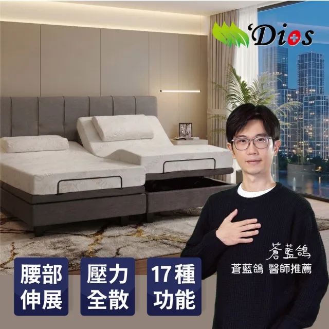 【迪奧斯】北極星智能電動床-單人R600-90x200x20 - D110醫療級乳膠床(電動腰靠、按摩、手機APP連線)