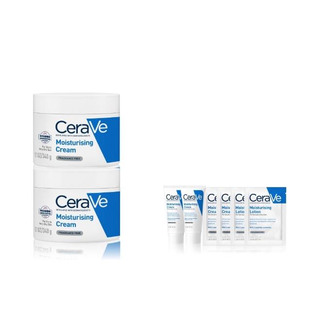 【CeraVe 適樂膚】momo限定雙星組★長效潤澤修護霜 340g*2_D(臉部身體乳霜)